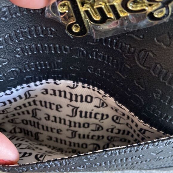 JUICY COUTURE~Black Romantic Rose Signature Logo Love Lock Backpack Purse~NWT - Picture 4 of 6